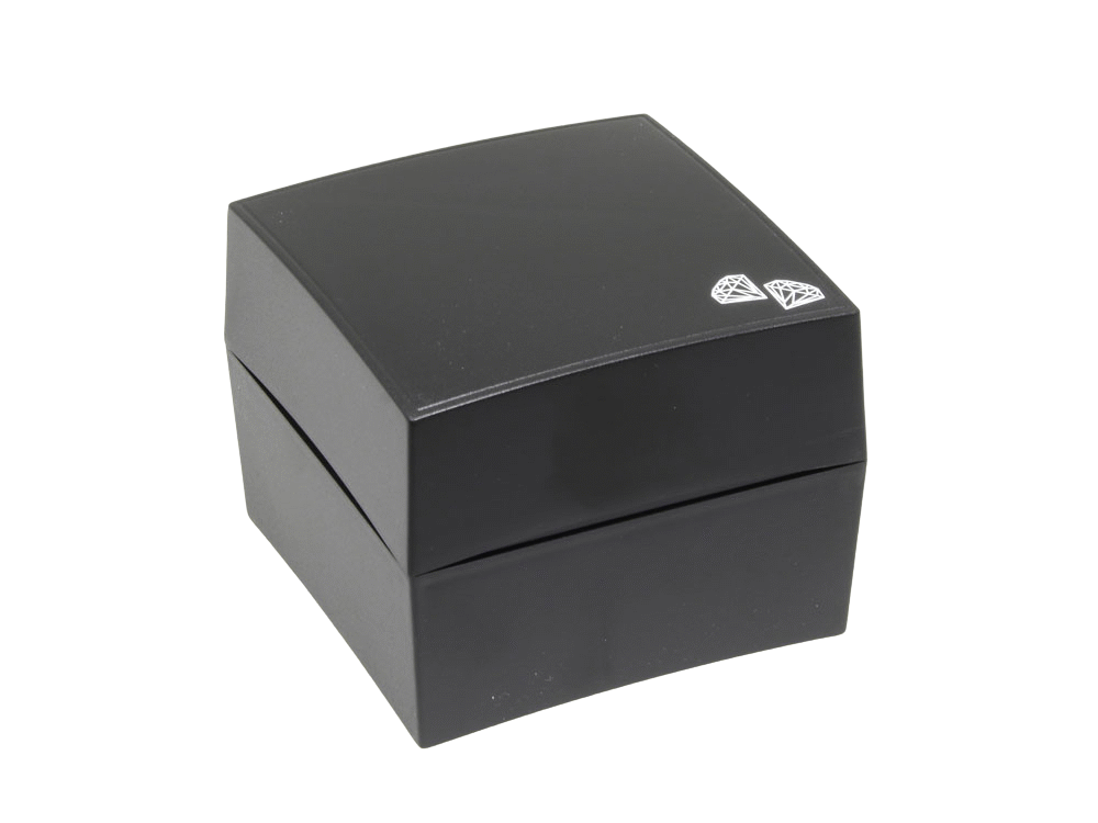 Boîtes en plastique avec impression de diamants blancs pour montres
