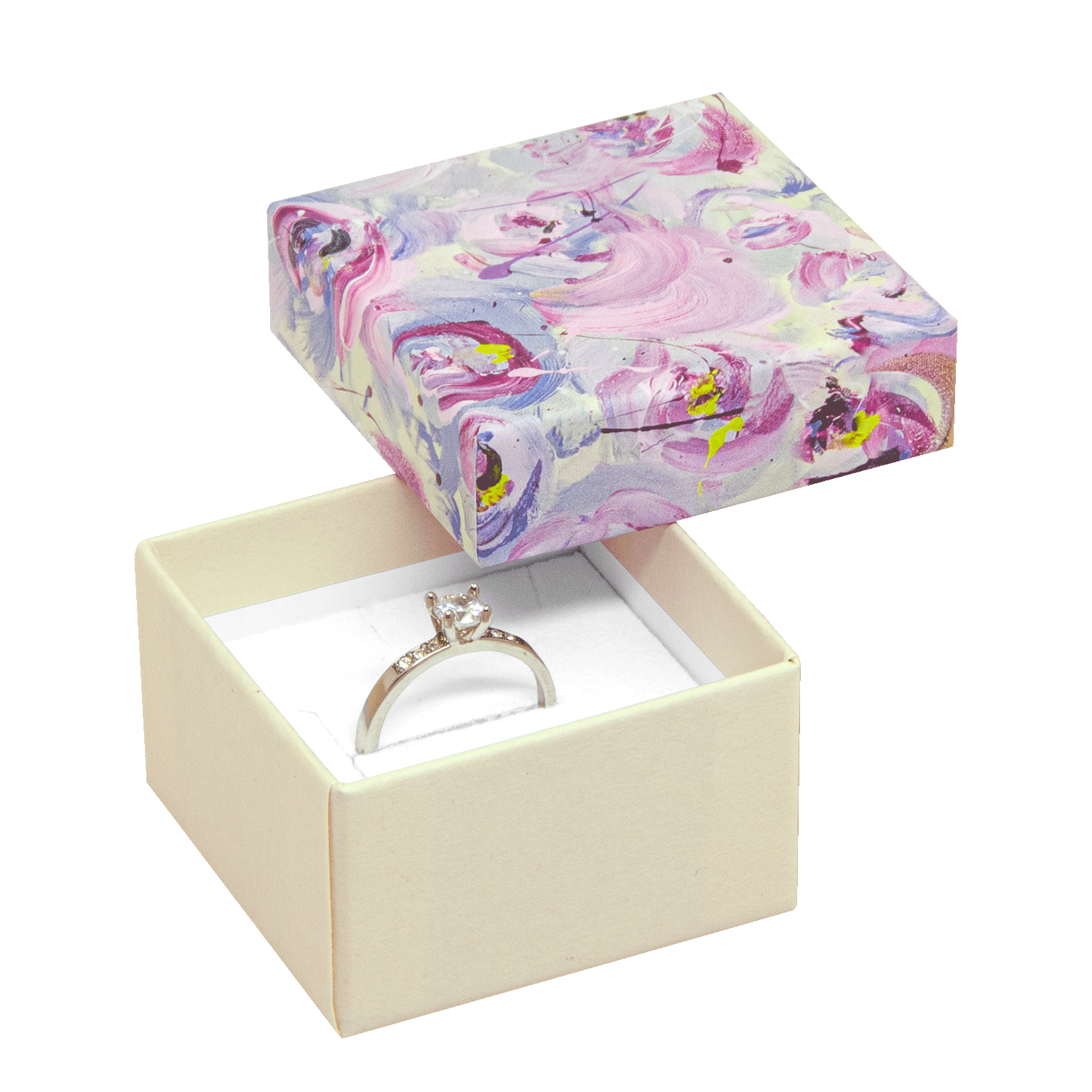 Boîtes en carton pour bagues - alliances - boucles d'oreilles