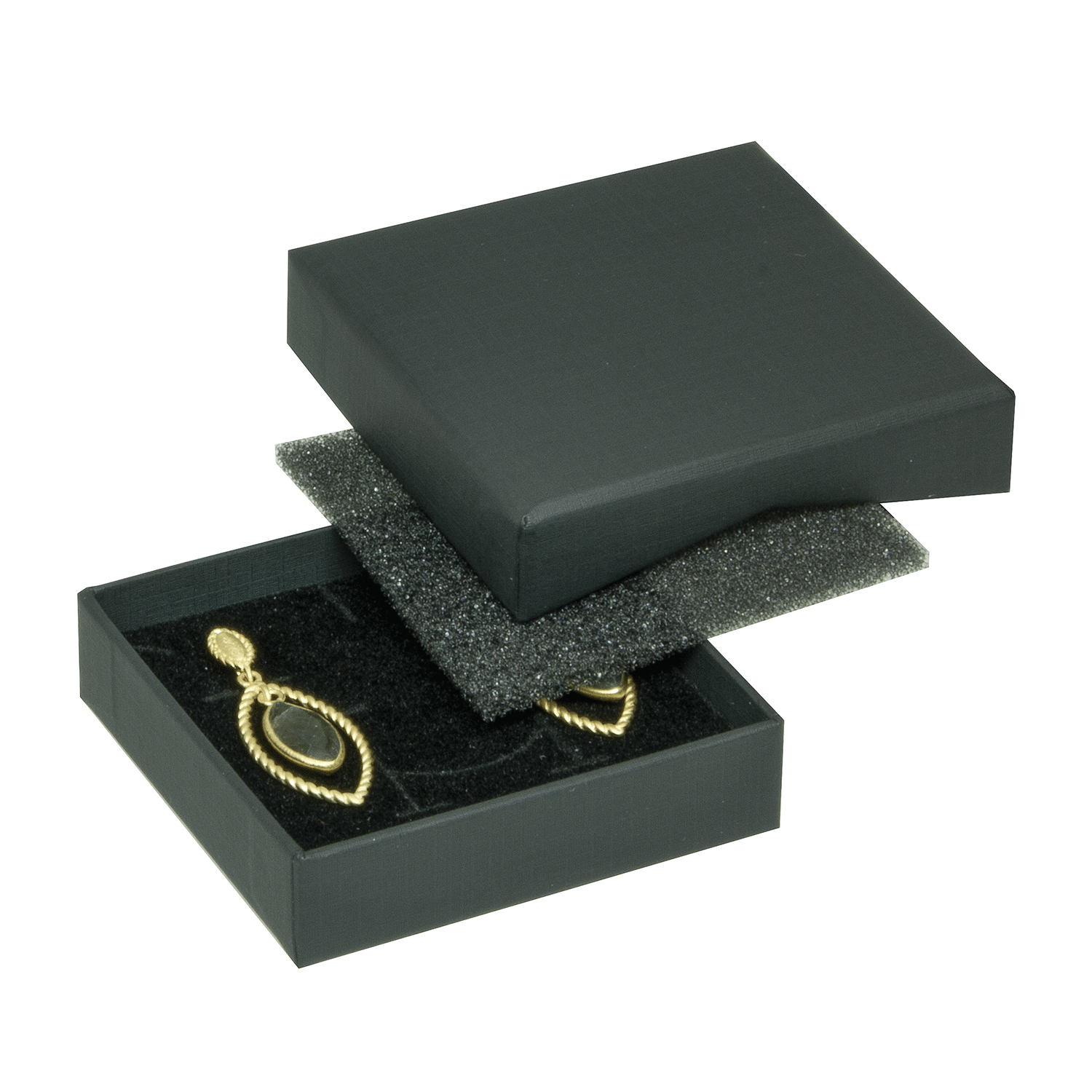 Boîtes en carton plates pour bagues - pendentifs - boucles d'oreilles