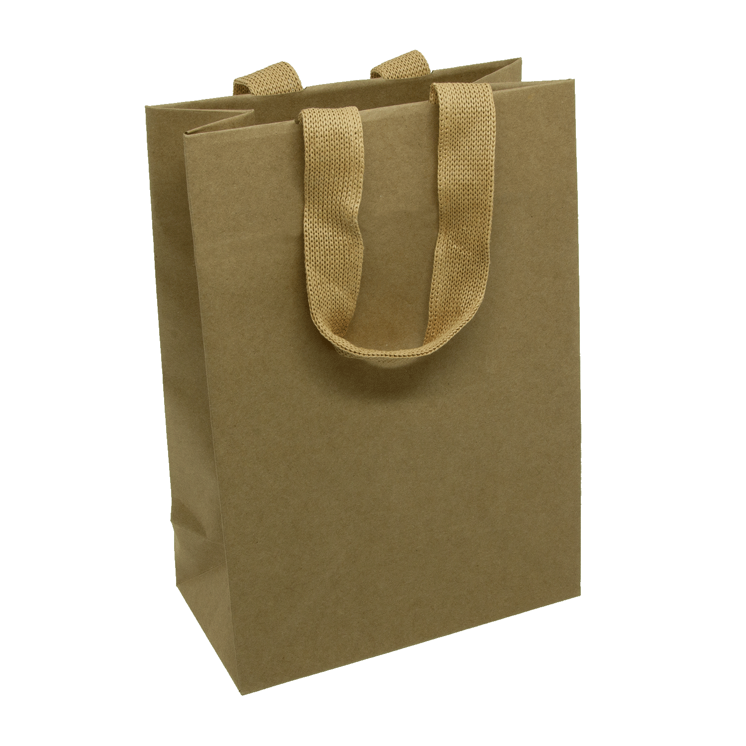 Sacs en papier kraft avec poignée aspect textile