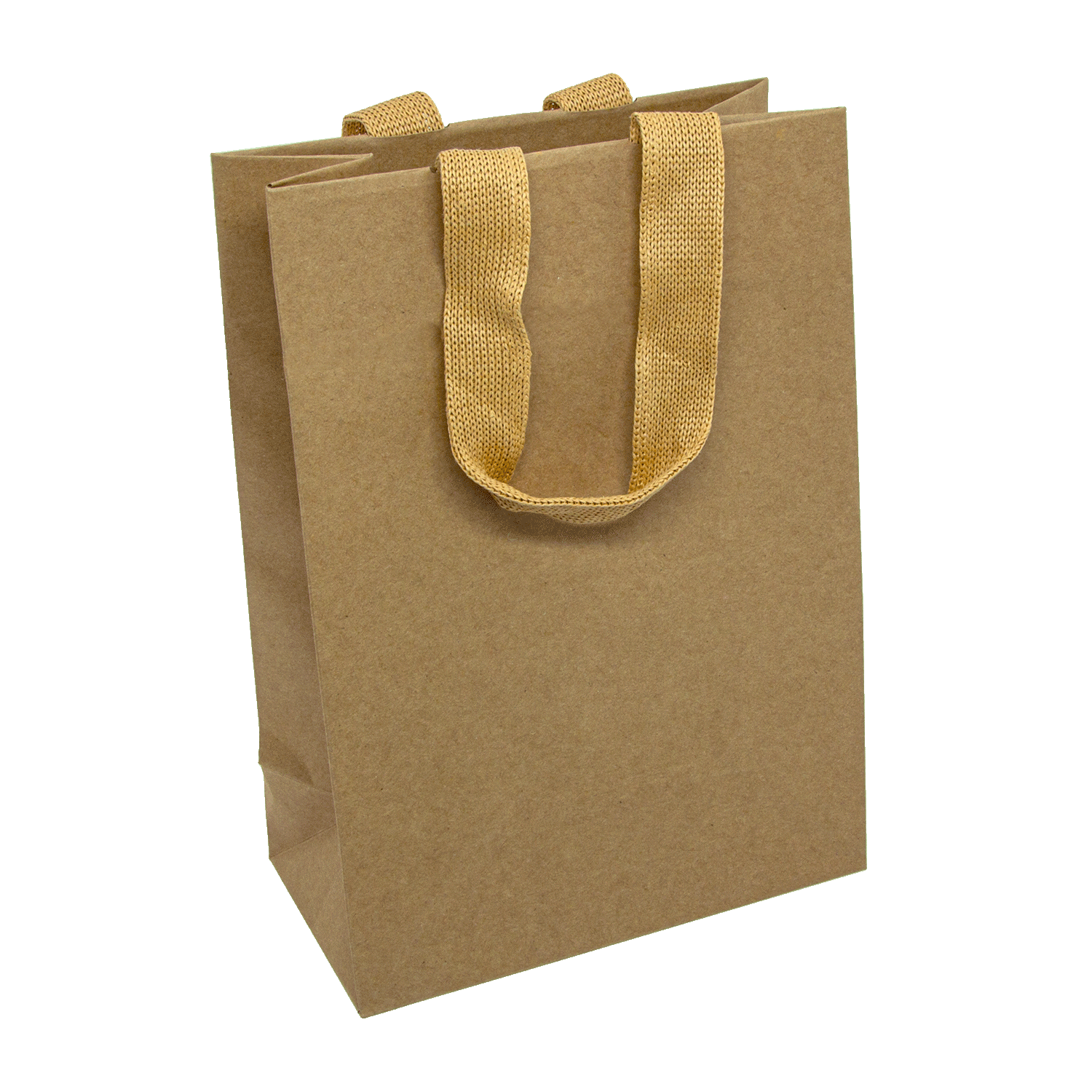 Sacs en papier kraft avec poignée aspect textile Sacs en papier kraft avec poignée aspect textile