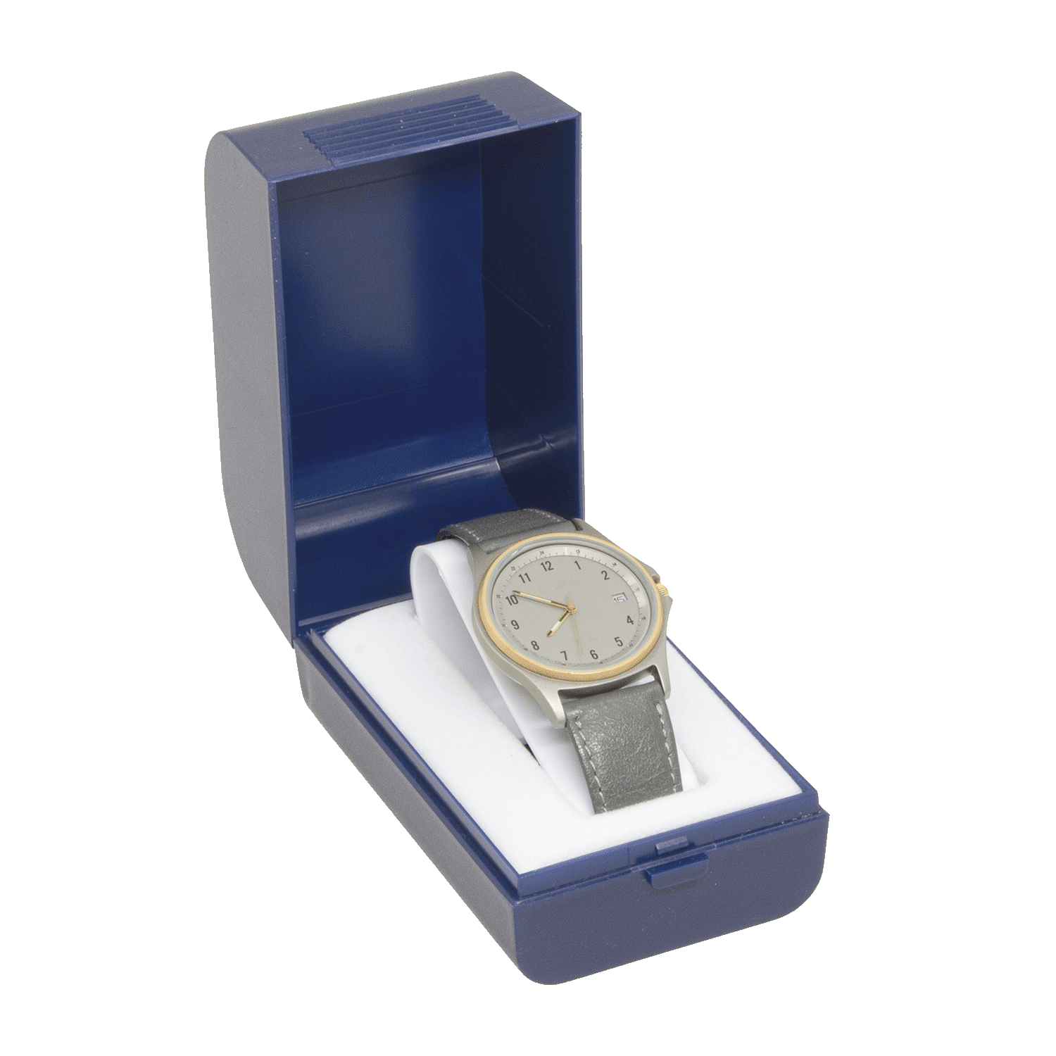 Écrins bleus en plastique pour montres