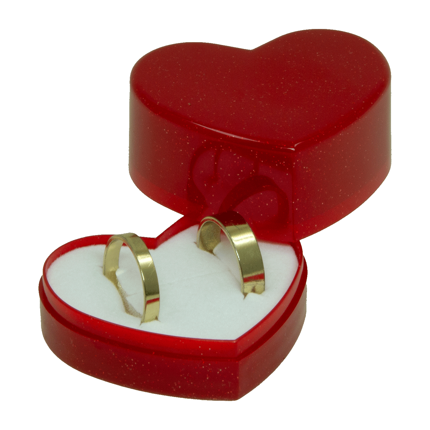 Boîtes à bijoux en plastique rouges en forme de cœur - petite Boîtes à bijoux en plastique rouges en forme de cœur - petite