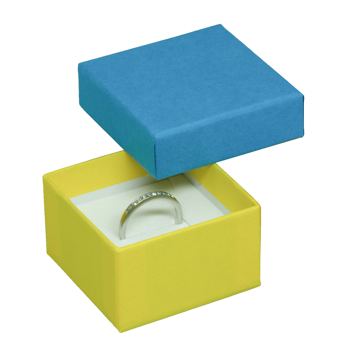 Grande boîtes à bagues bicolore en carton