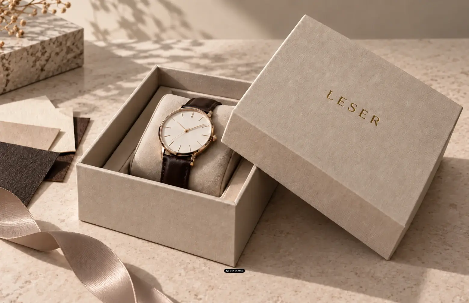 Boîtes à couvercle cloche comme écrins montres